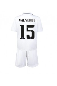Real Madrid Federico Valverde #15 Babytruitje Thuis tenue Kind 2022-23 Korte Mouw (+ Korte broeken)